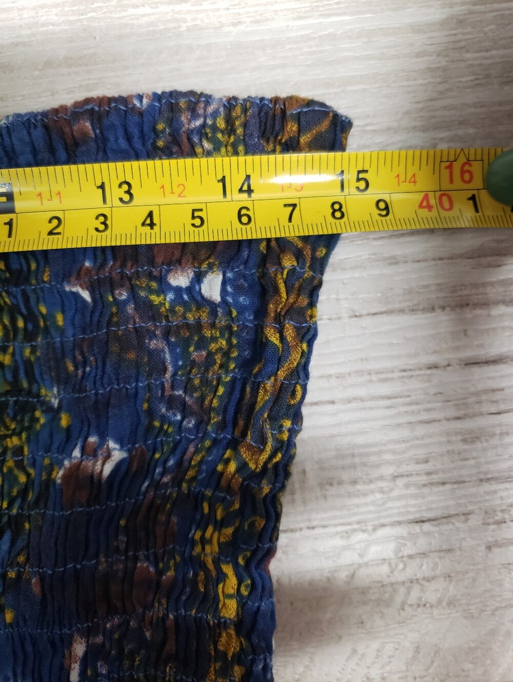Boho Tie-Dye Harem Pants Blue Cream Mandala Print Smocked Waist Festival Hippie - Picture 2 of 12
